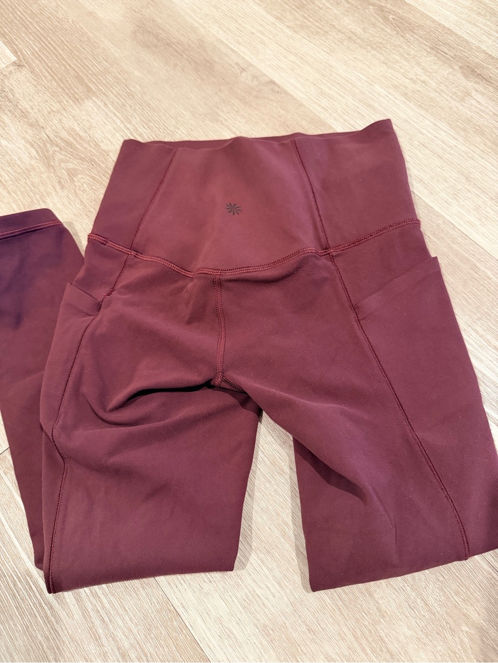 High-Waist Burgundy Athleta Leggings XXS Petite